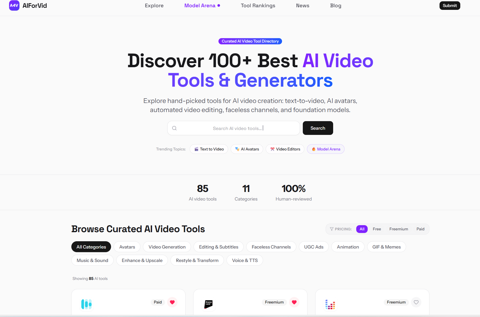 AIForVid interface screenshot preview