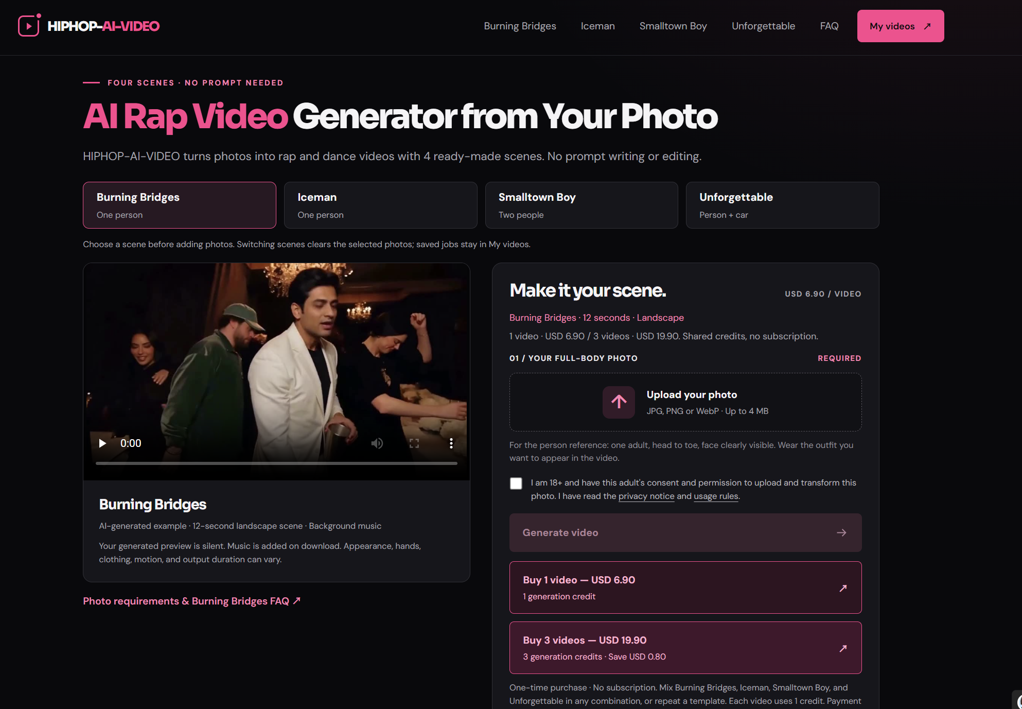 hiphopaivideo interface screenshot preview